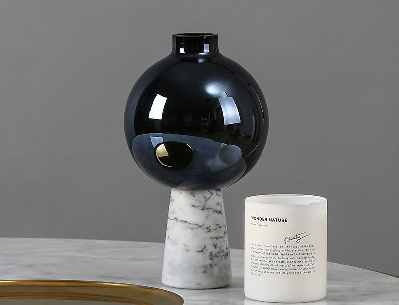Lunar Marble Orb Vase Berriscent