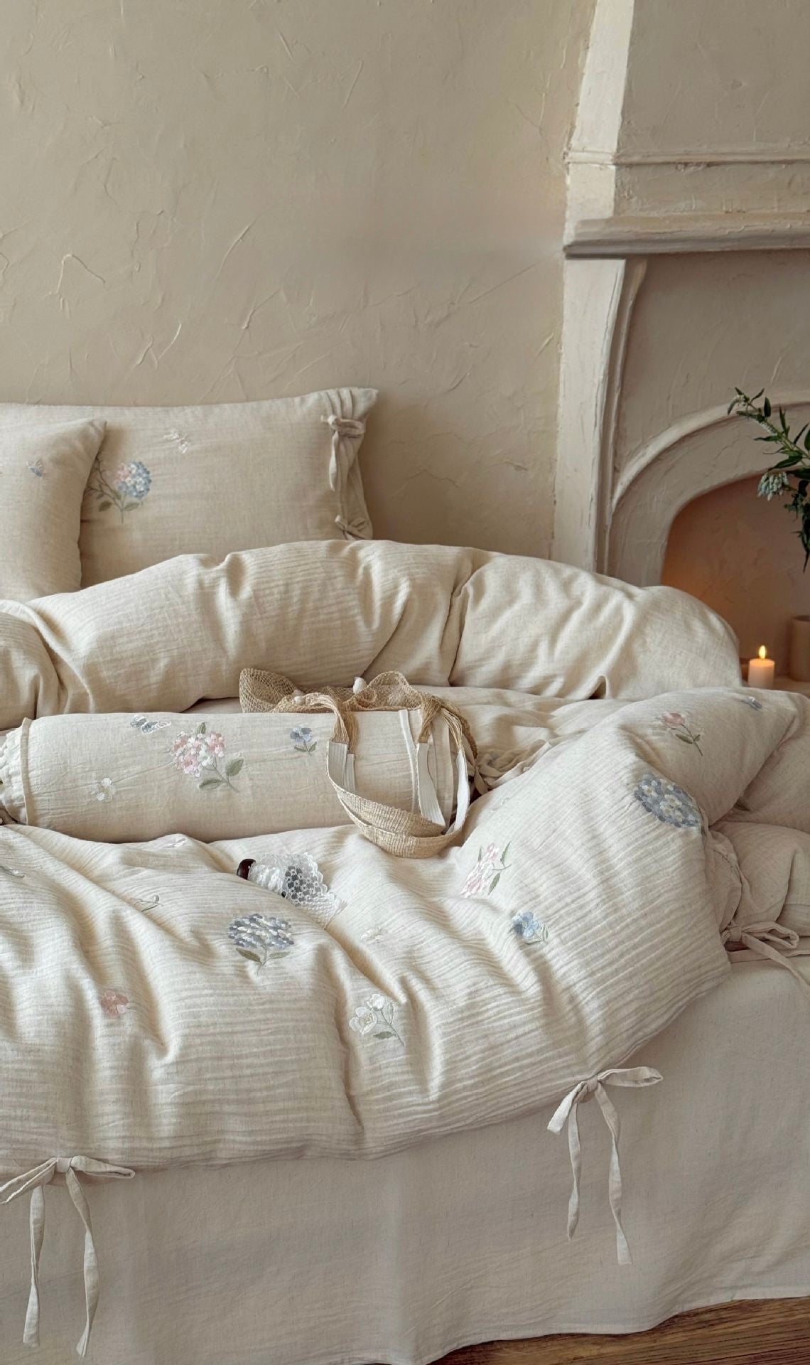 The Garden Room | Cotton–Hemp Embroidered Bed Linen