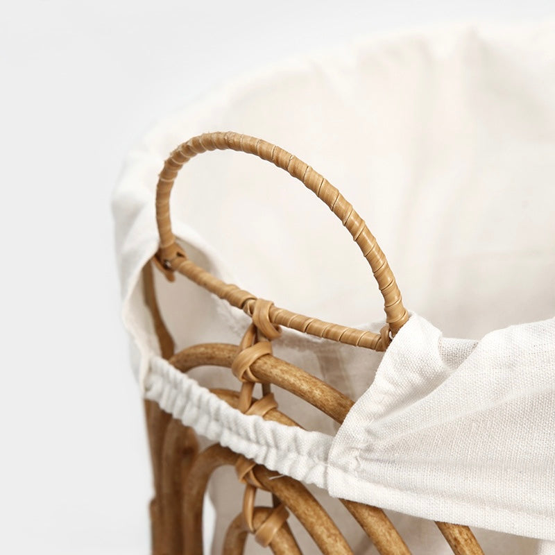 Handwoven Rattan Laundry & Storage Basket with Fabric Lining Berriscent