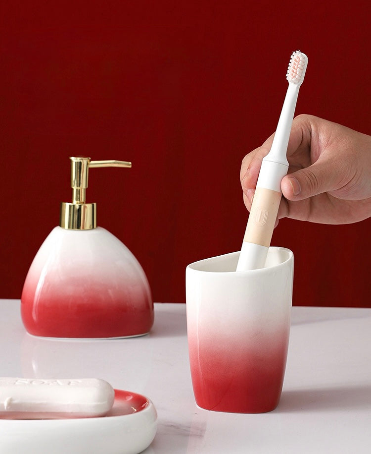 Crimson Fade Ceramic Bathroom Collection Berriscent