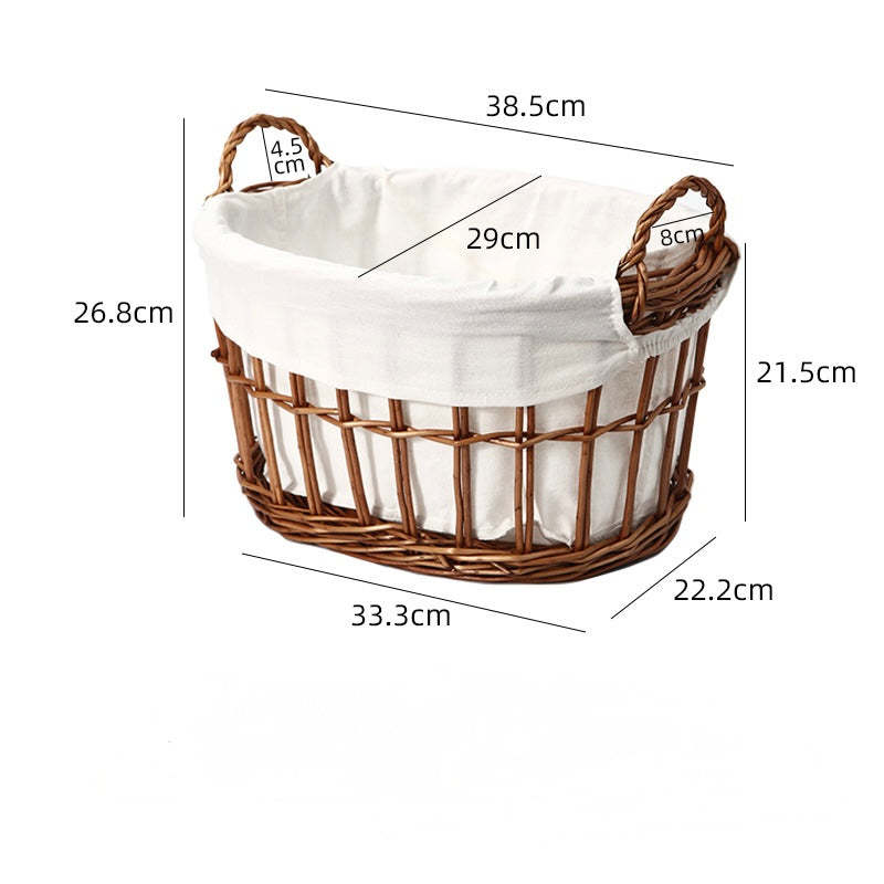 Wicker Storage Basket with Cotton Lining Berriscent
