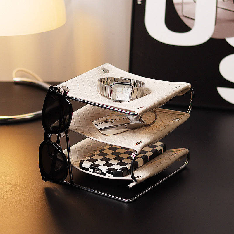 Modular Leather Desk Organiser – Triple Tier Berriscent