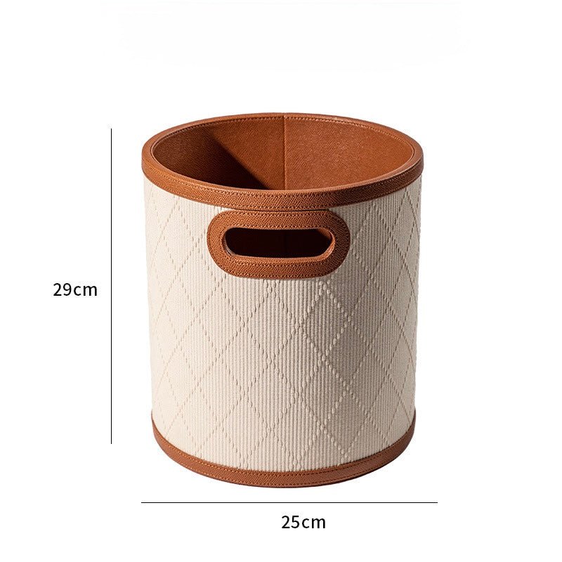 Round Woven Storage Basket – Beige & Brown Berriscent