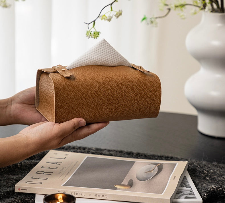 Elegance Leather Tissue Box Cover Berriscent