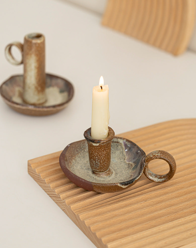 Rustic Glaze Ceramic Candle Holder Berriscent