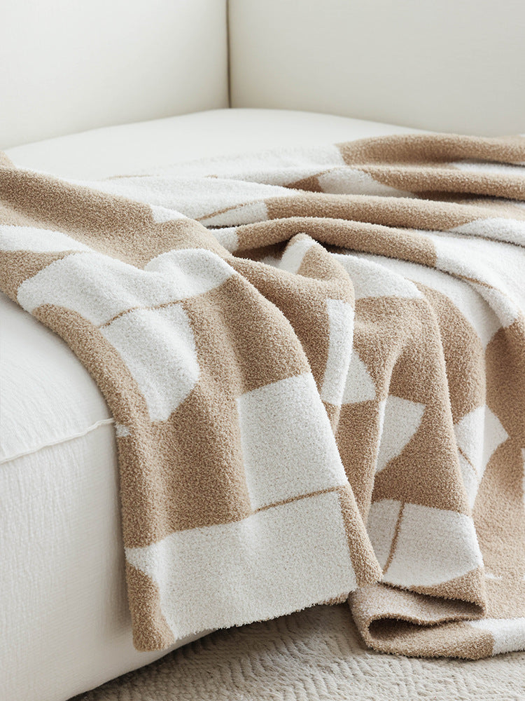 Soft Geometry Throw Blanket — Sand & Ivory Berriscent