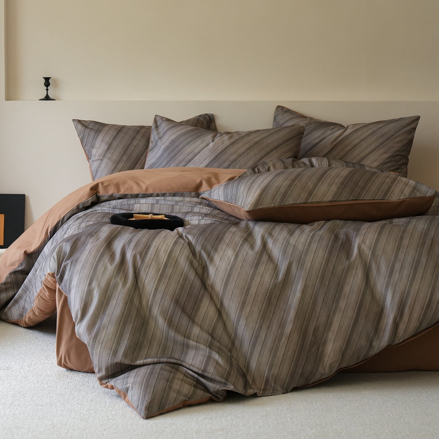 Noir Ridge Brushed Cotton Bedding Set Berriscent