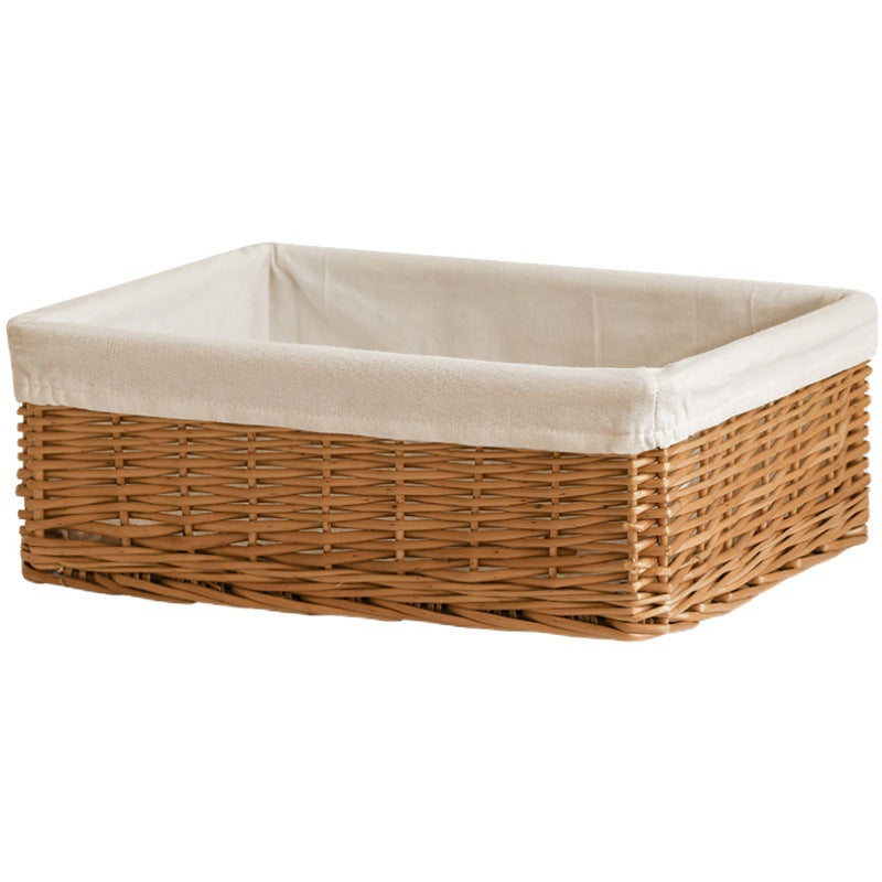 Rustic Woven Storage Basket with Cotton Liner Berriscent