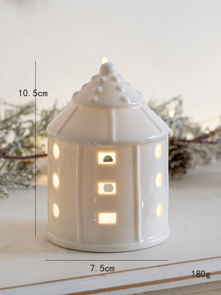 Ceramic LED House Decorations – Christmas Night Lights