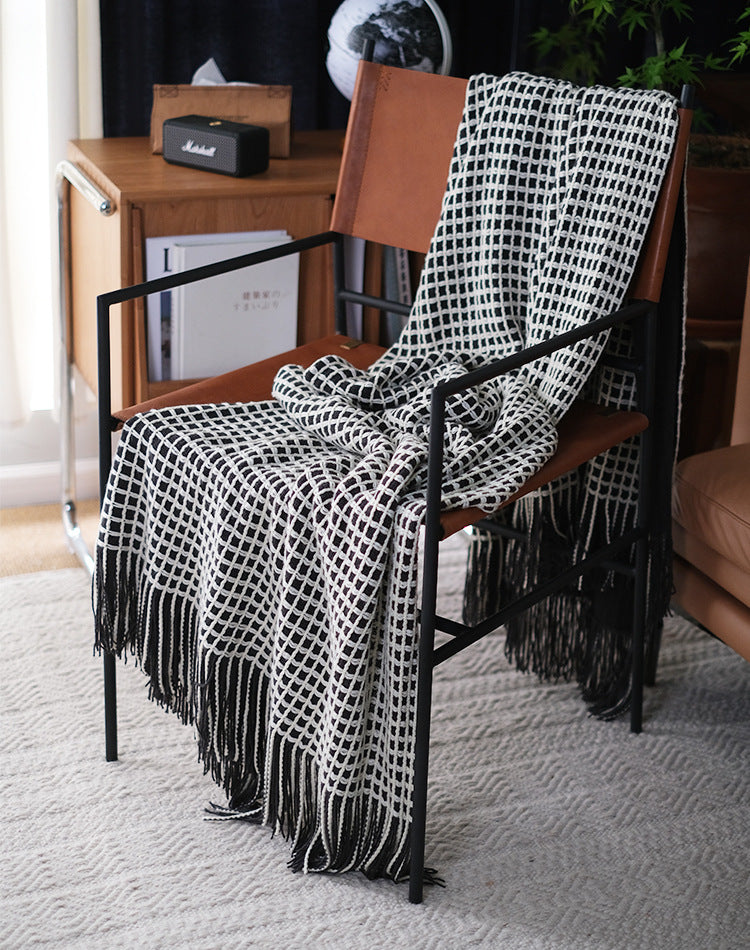 Axis Waffle Knit Throw Blanket Berriscent