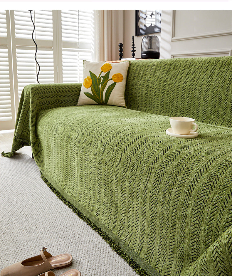 Herringbone Chenille Sofa Cover Berriscent