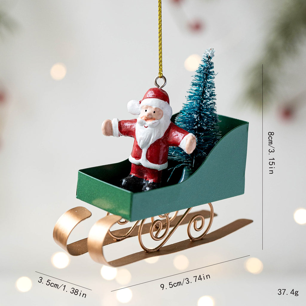 Flying Christmas Legends – Santa, Snowman & Reindeer Sleigh Ornaments Collection Berriscent