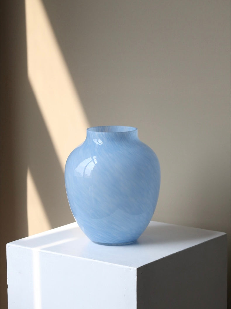 Hand-Blown Pastel Marbled Glass Vase Berriscent