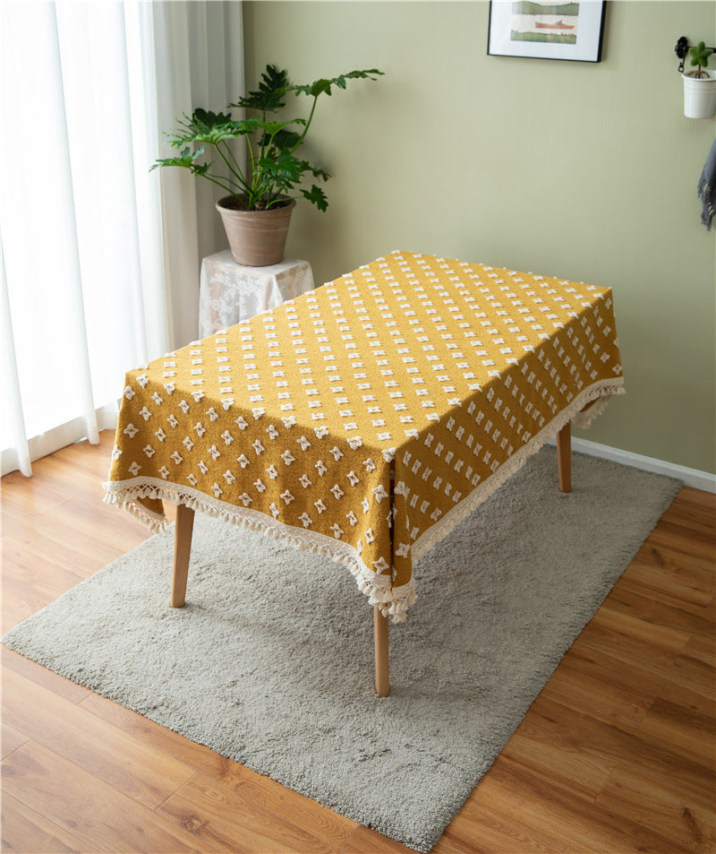 Golden Haven Textured Tablecloth Berriscent