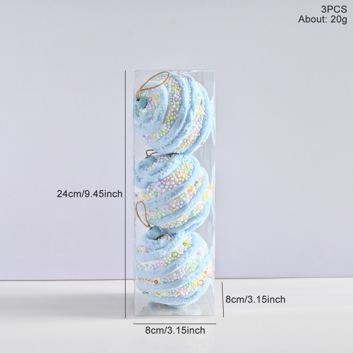 Sugarplum Dreams Collection Christmas Tree Baubles – Set of 3 (8 cm)