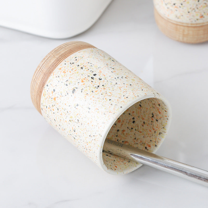 Terra Speck Ceramic Bathroom Set Berriscent