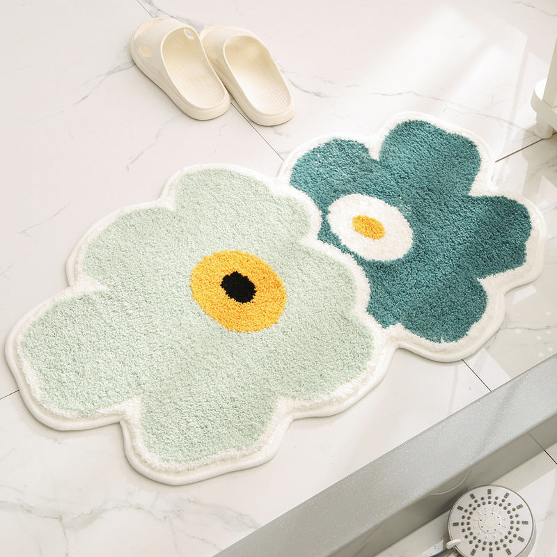 Bloom Soft Floral Comfort Bath Mat Berriscent