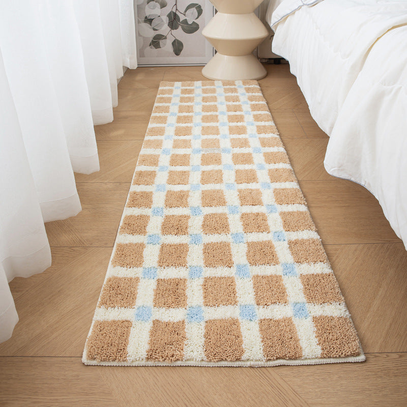 Soft Check Bathroom Rug with Anti-Slip Backing Berriscent