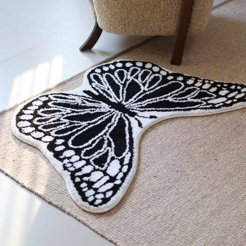 Noir Papillon Sculptural Accent Rug Berriscent