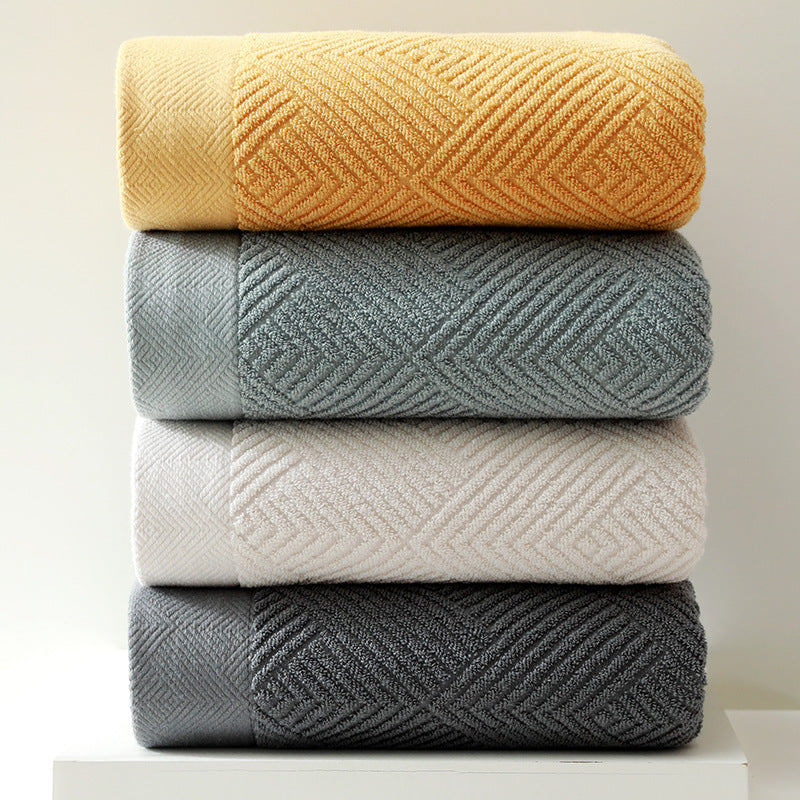 Textured Cotton 3-Piece Towel Set Berriscent