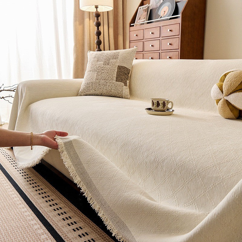 Diamond Jacquard Chenille Sofa Cover Berriscent