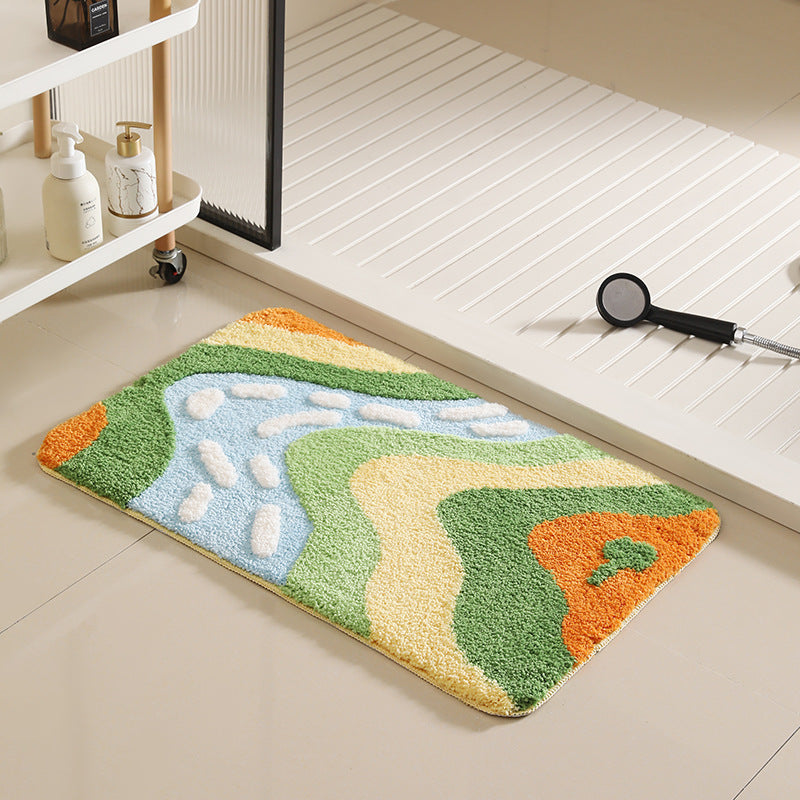 Abstract Tufted Bath Mat Berriscent
