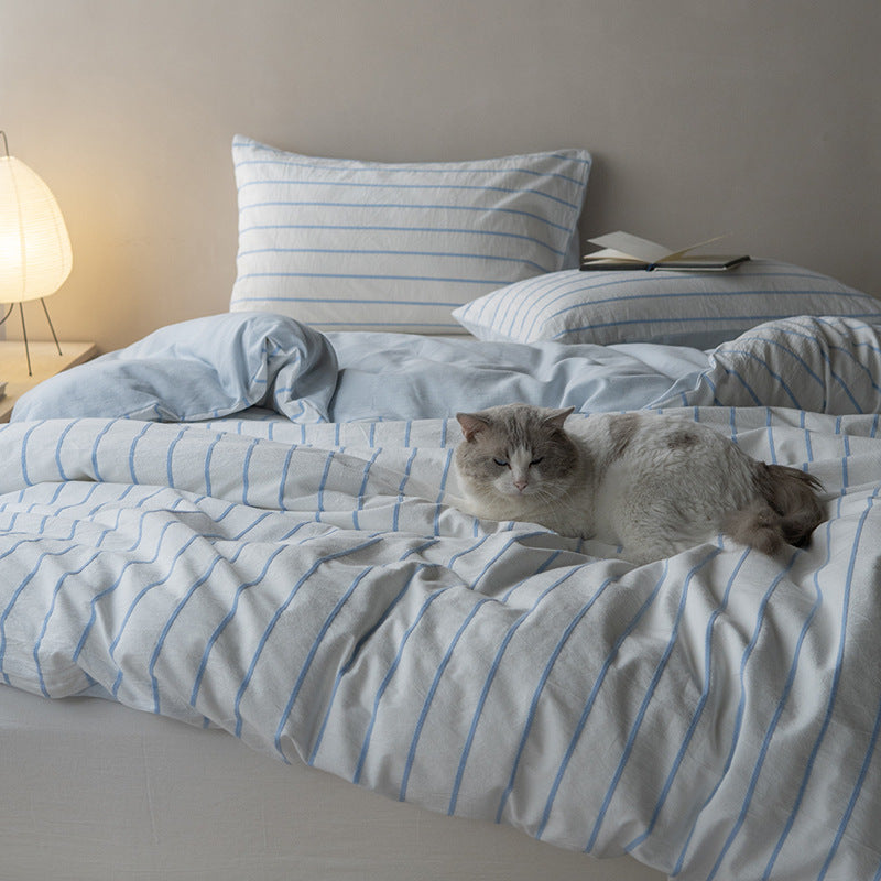 Coastal Stripe Pure Cotton Bedding Set Berriscent