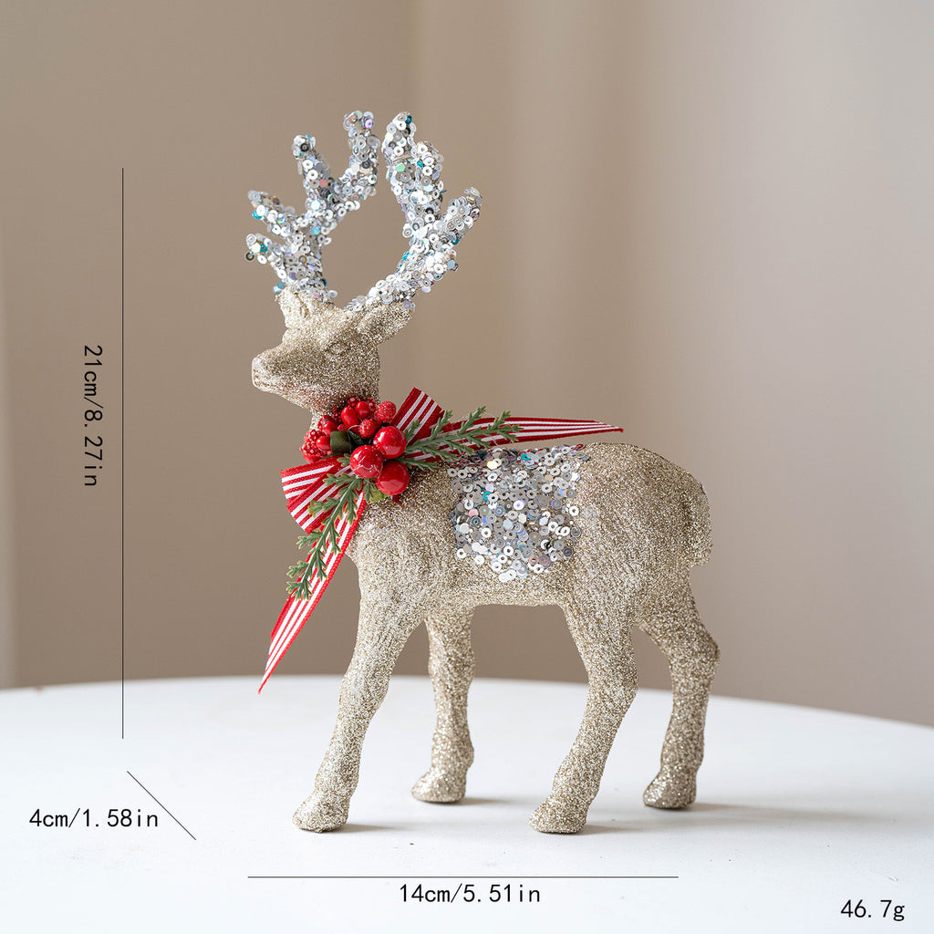 Luxury Christmas Deer Figurine Collection – Velvet & Glitter Pairs