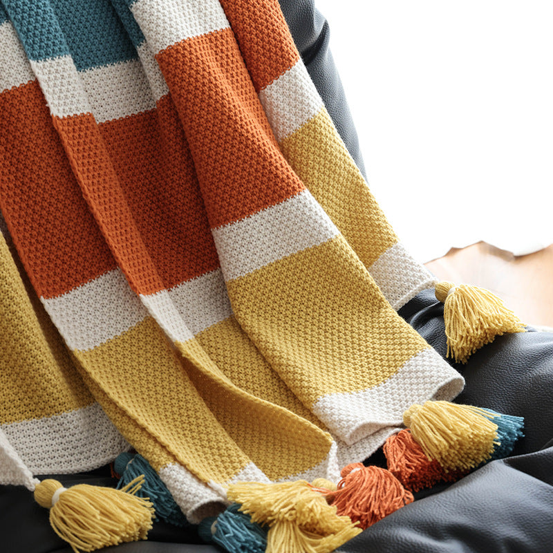 Sunset Loom Tasselled Throw Berriscent