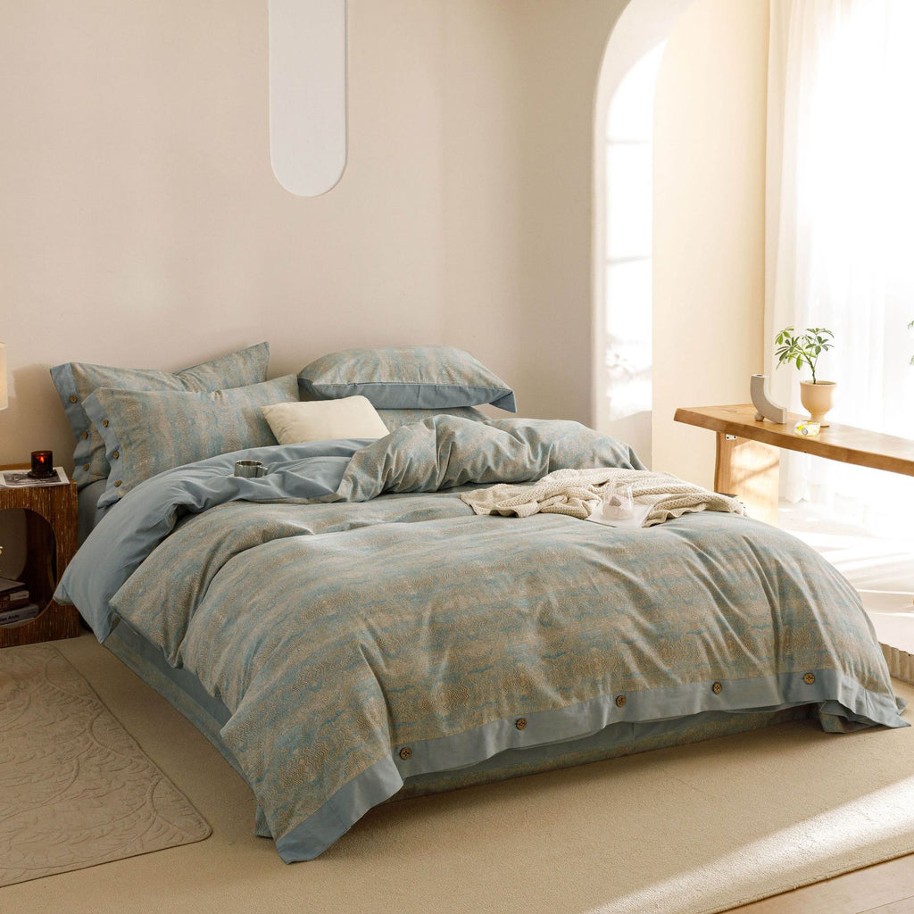 Celestial Weave Brushed Cotton Bedding Set Berriscent