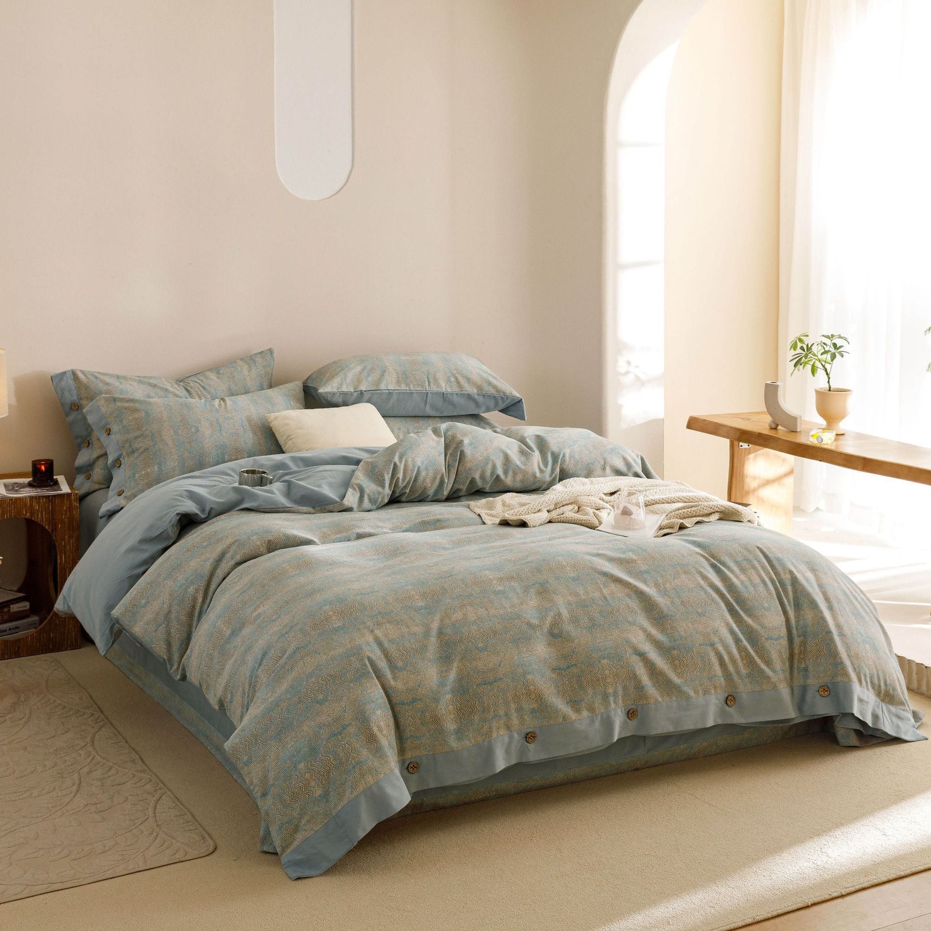 Celestial Weave Brushed Cotton Bedding Set Berriscent