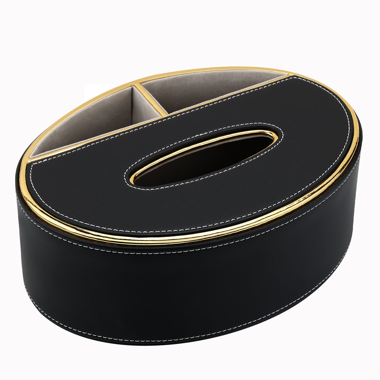 Luxe Black Oval Organizer with Gold Trim Berriscent