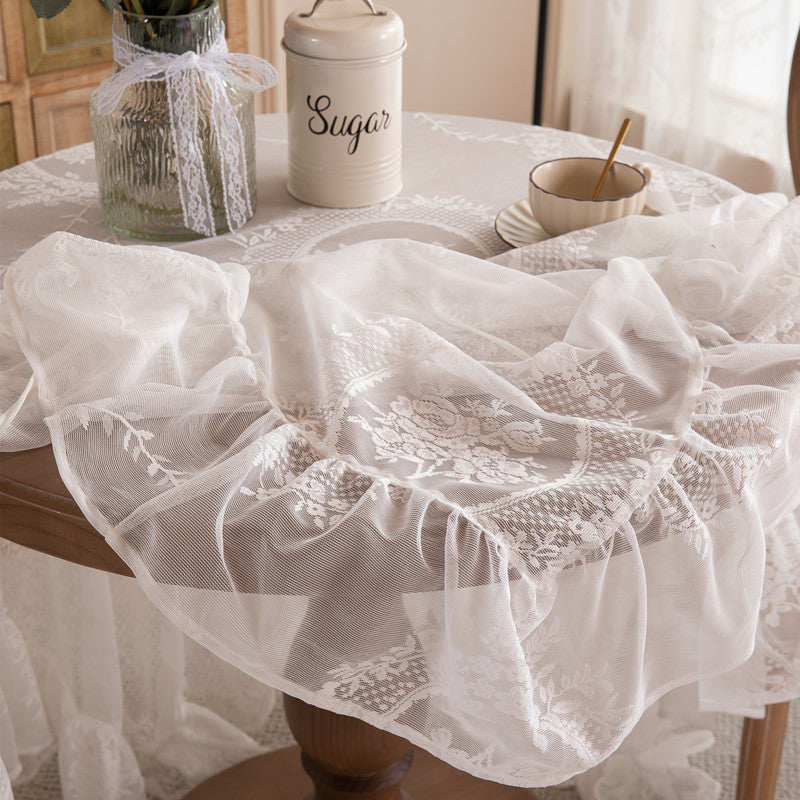 Vintage Lace Whisper Tablecloth | Elegant Sheer Dining Décor Berriscent