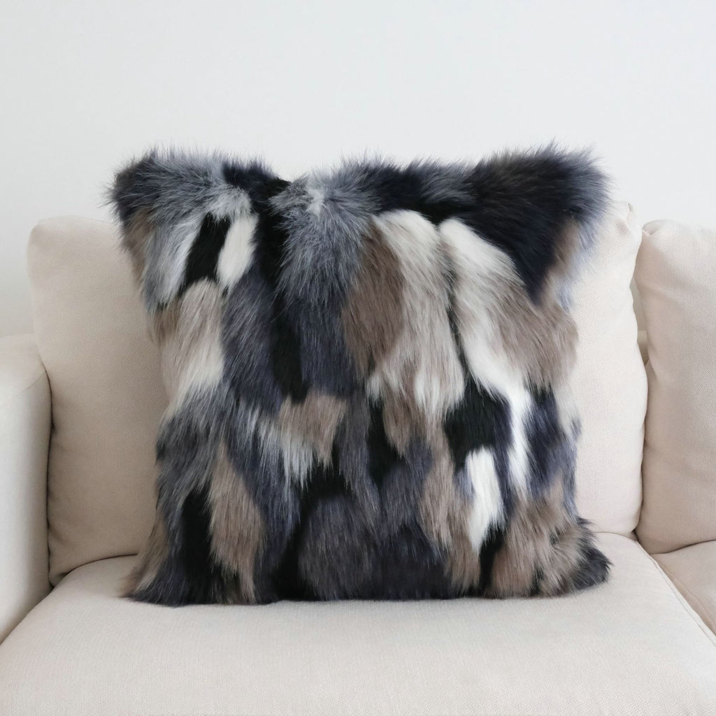 Midnight Mosaic Faux Fur Cushion Berriscent