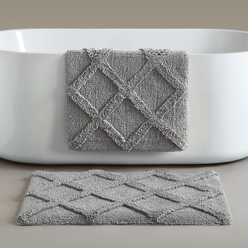 Diamond Weave Pure Cotton Bath Mat Berriscent