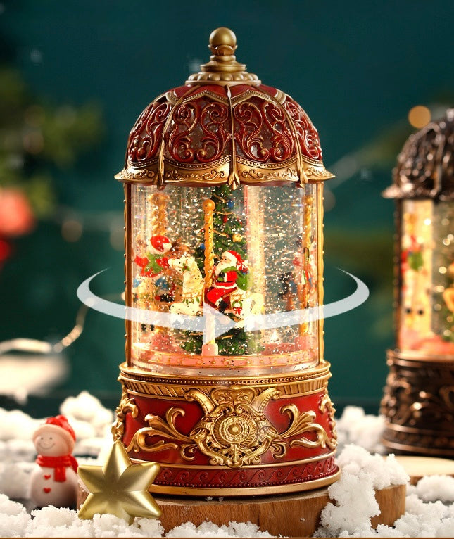 Handcrafted Illuminated Christmas Carousel Music Box Berriscent