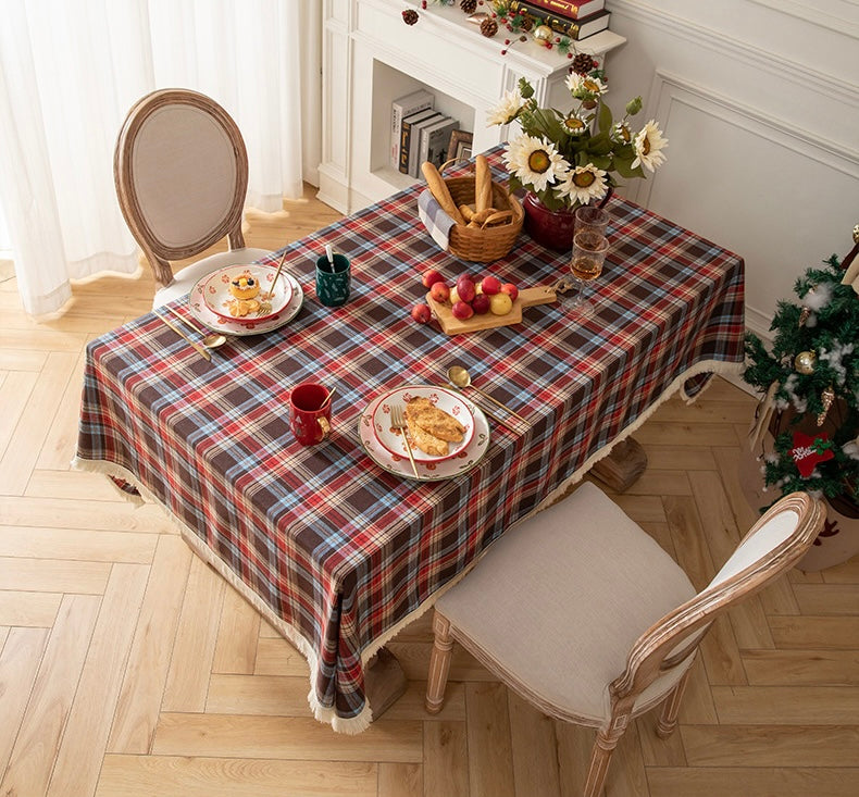 Highland Noel Plaid Christmas Tablecloth Berriscent