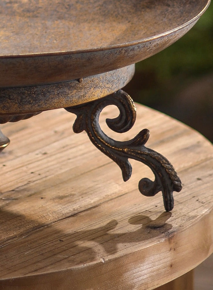 Rustic Wrought Iron Bird Bowl Berriscent