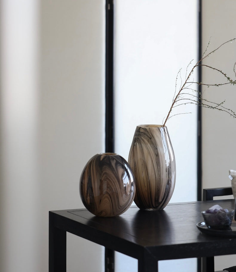 Marbled Glass Art Vase Collection Berriscent