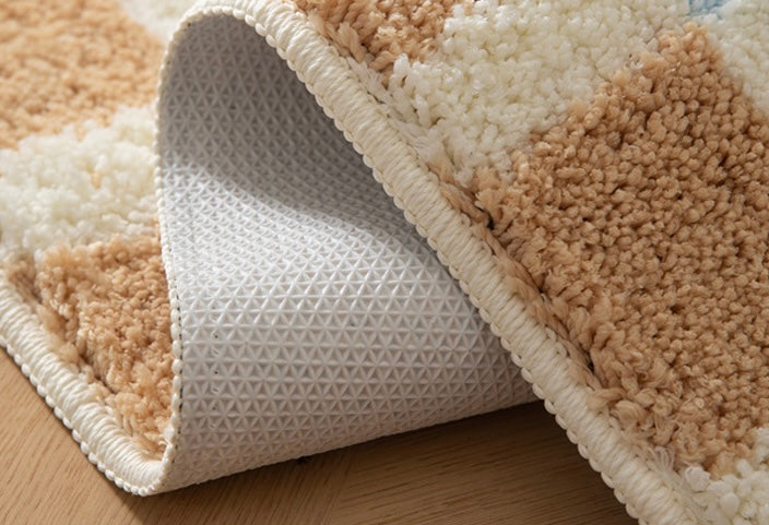 Soft Check Bathroom Rug with Anti-Slip Backing Berriscent
