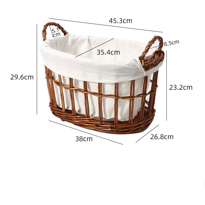 Wicker Storage Basket with Cotton Lining Berriscent