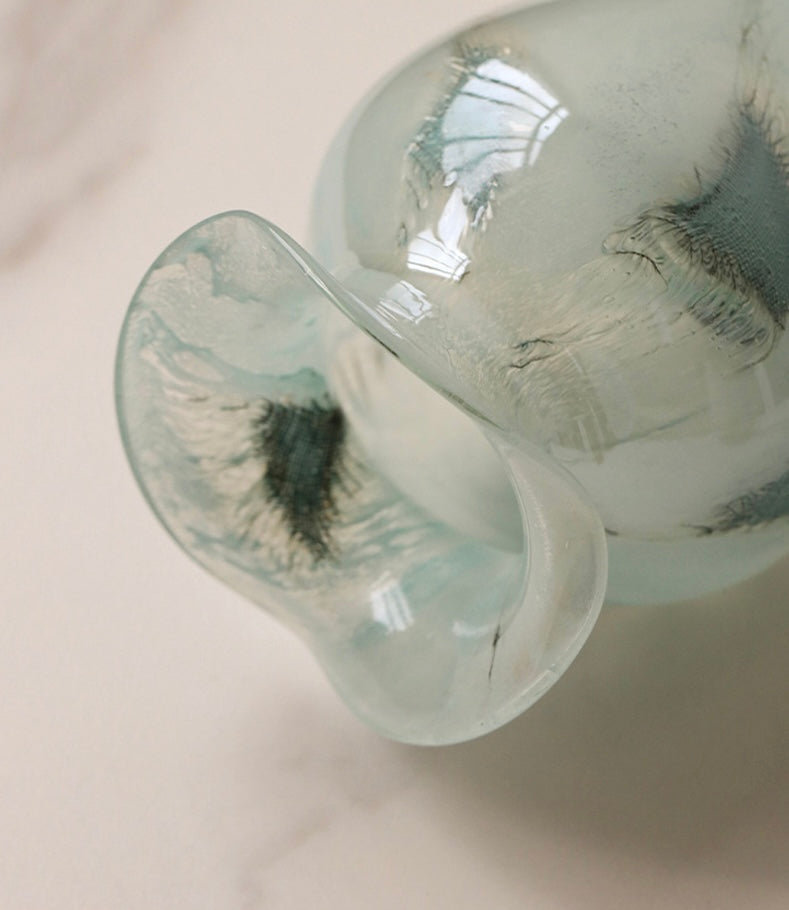 Aqua Veil Handcrafted Glass Vase Berriscent