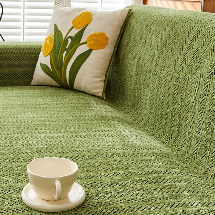 Herringbone Chenille Sofa Cover Berriscent