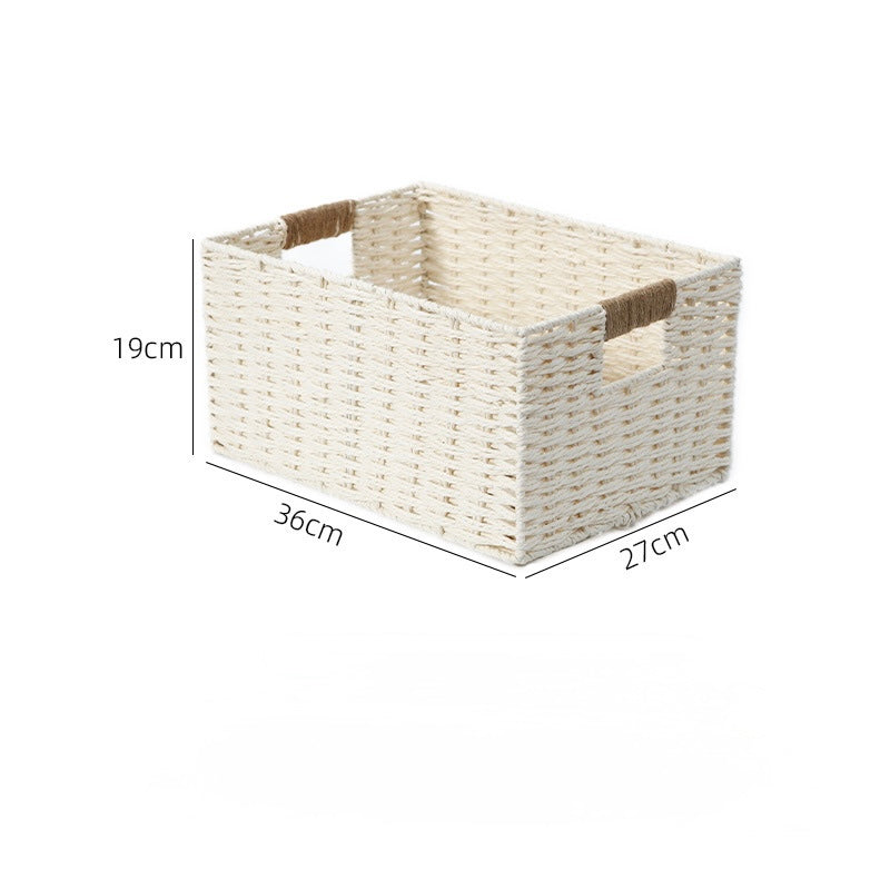 Rectangular Handwoven Storage Basket – Natural White Berriscent