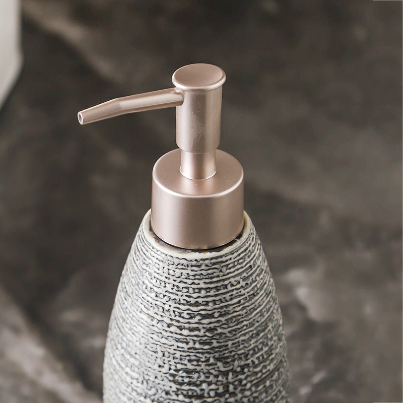 Obsidian Texture Ceramic Bathroom Set Berriscent