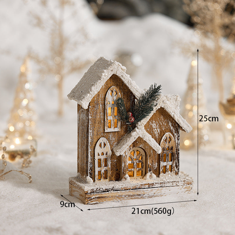 Snowy Wooden Christmas Village – LED Light Set