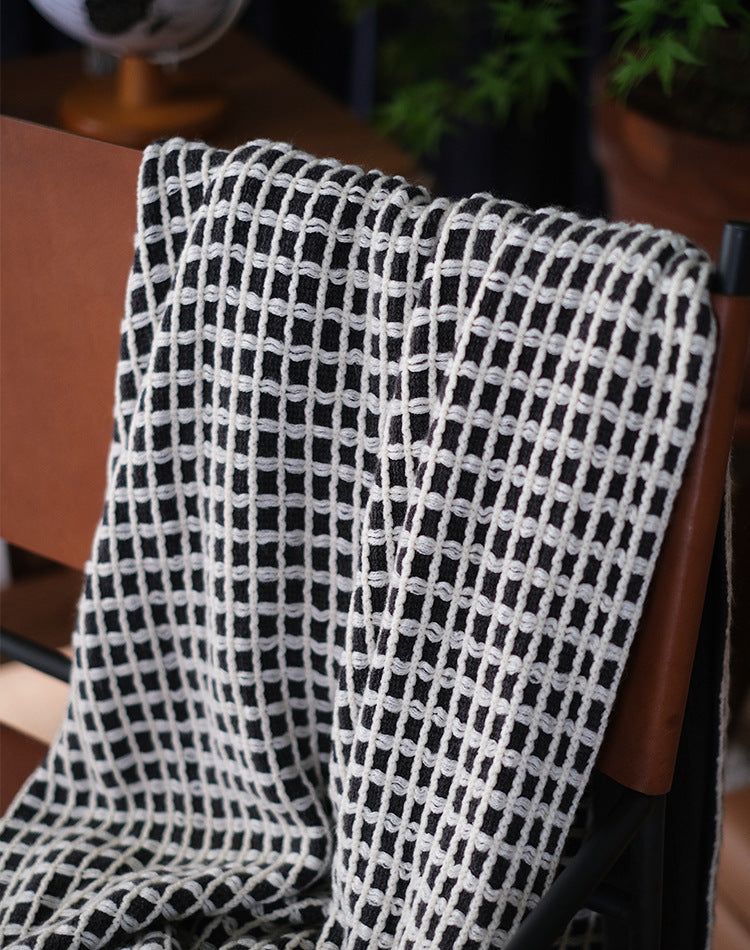 Axis Waffle Knit Throw Blanket Berriscent