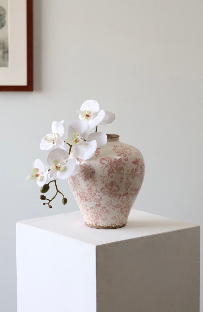 Rosette Crackle Ceramic Vase Berriscent