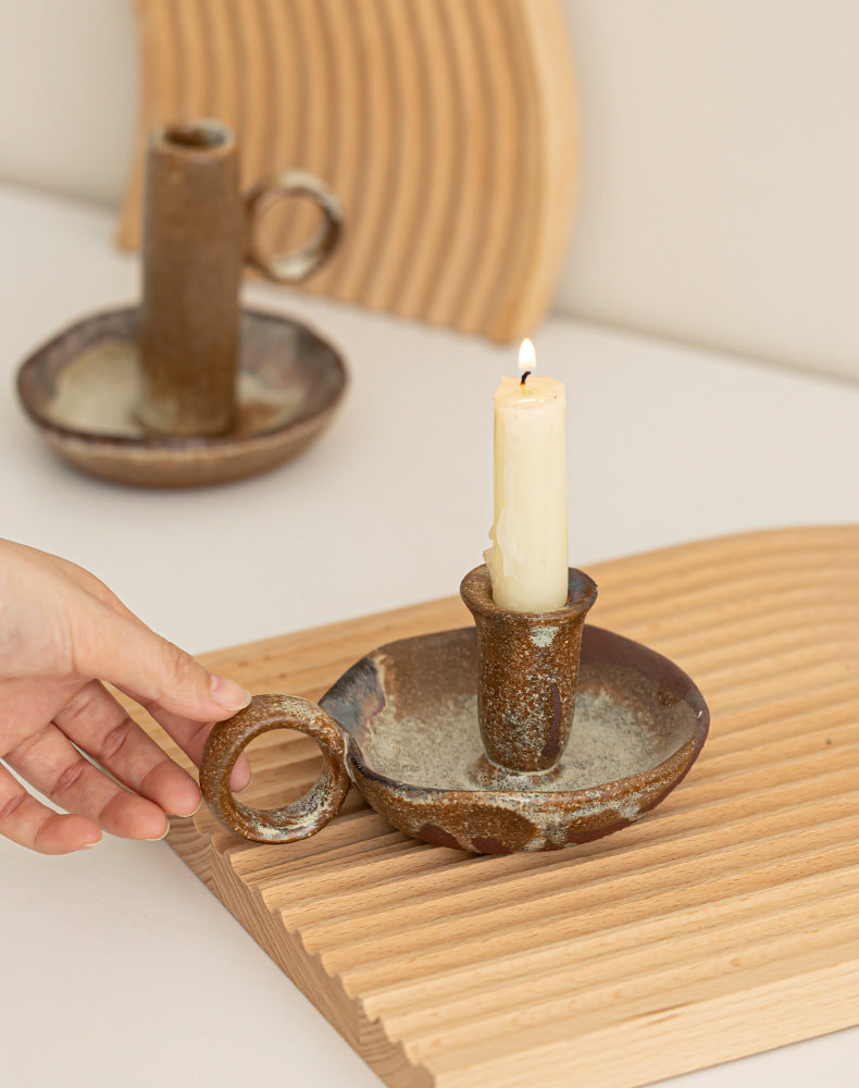 Rustic Glaze Ceramic Candle Holder Berriscent