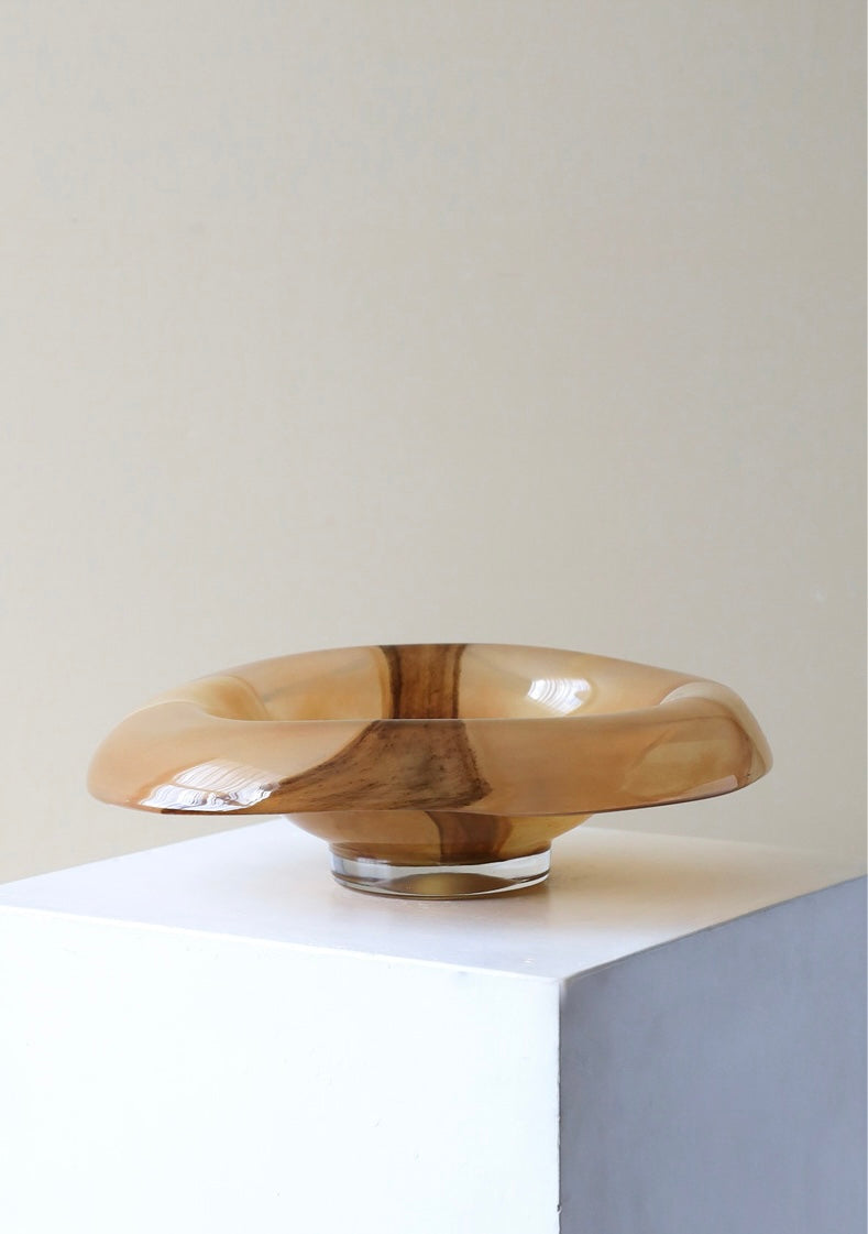 Marbled Art Glass Display Bowl Berriscent